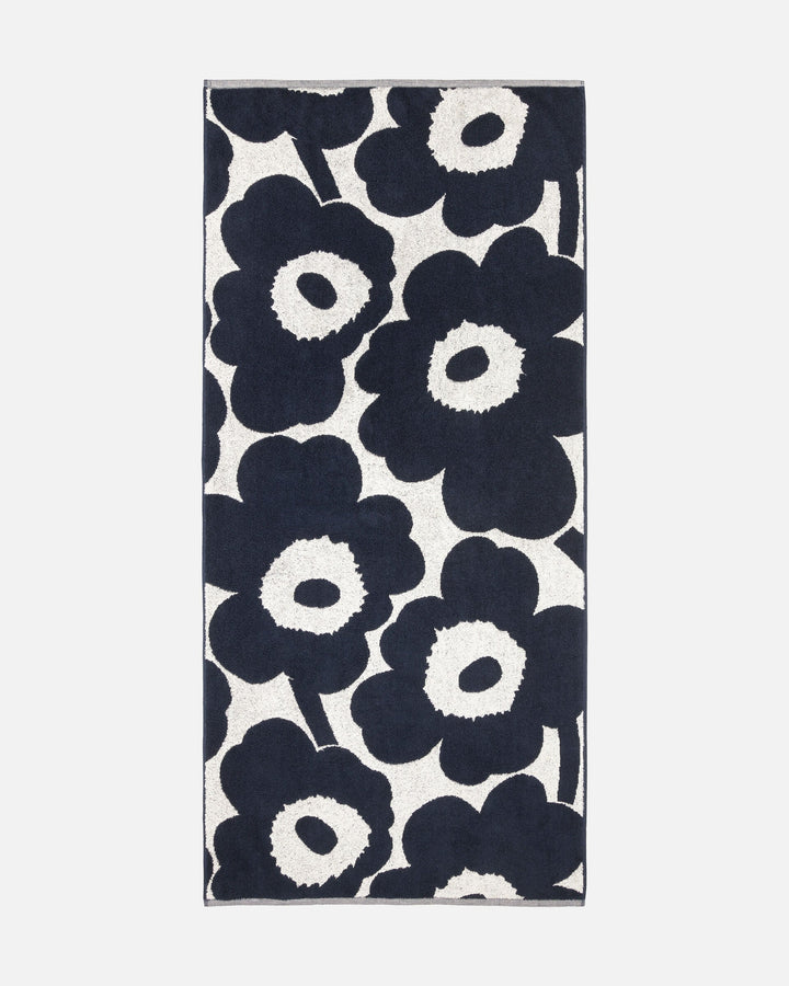 unikko bath towel navy/white