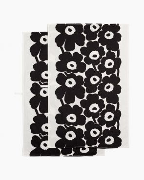 unikko tea towel set - black