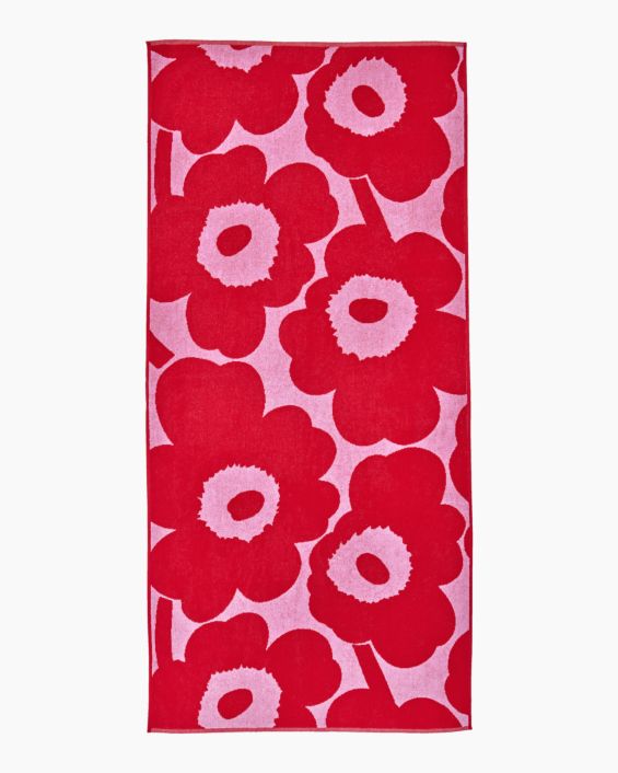 unikko bath towel pink