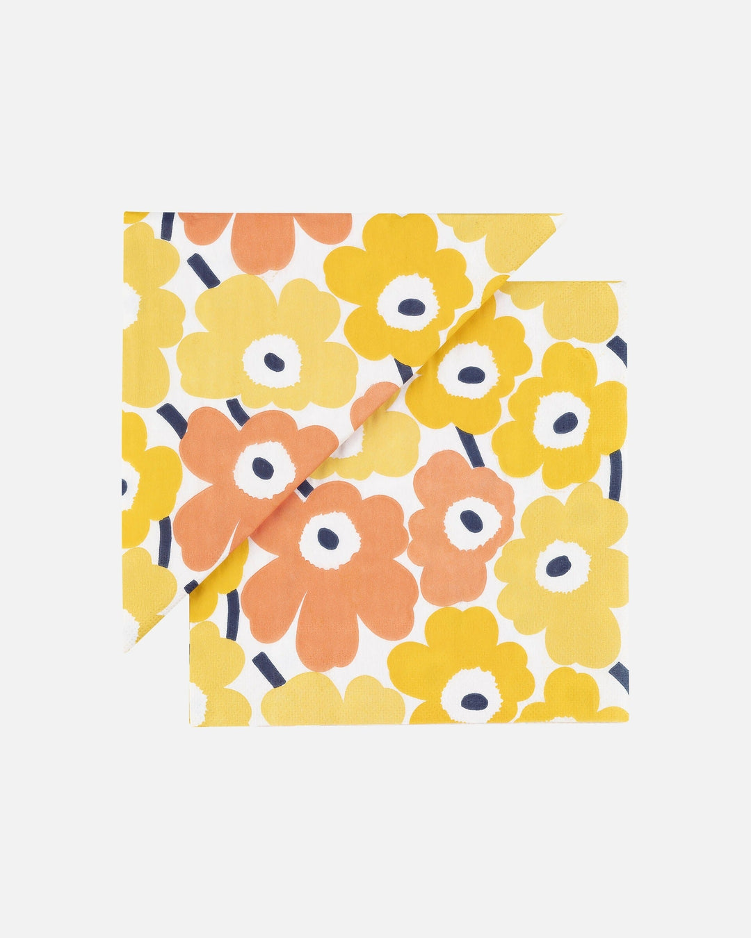 mini unikko cocktail paper napkins - yellow