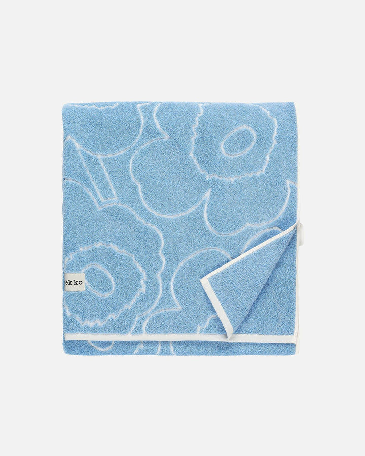 piirto unikko bath towel blue 100 cm x 160 cm