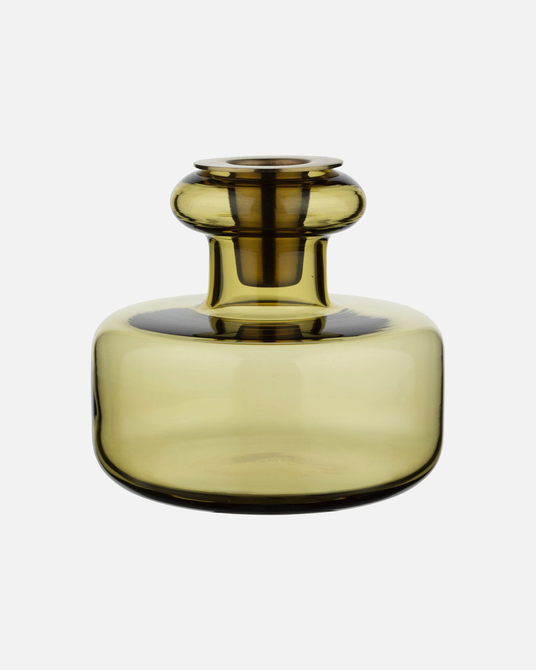 puteli candle holder - green umber