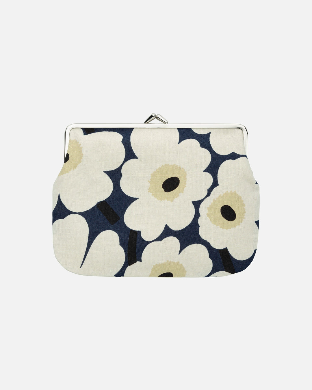 mini unikko puolikas kukkaro clip pouch - navy/off-white