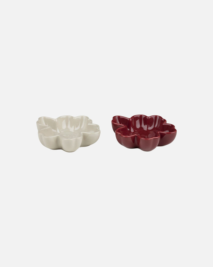 unikko shape bowl 11 cm 2 pcs - taupe/burgundy