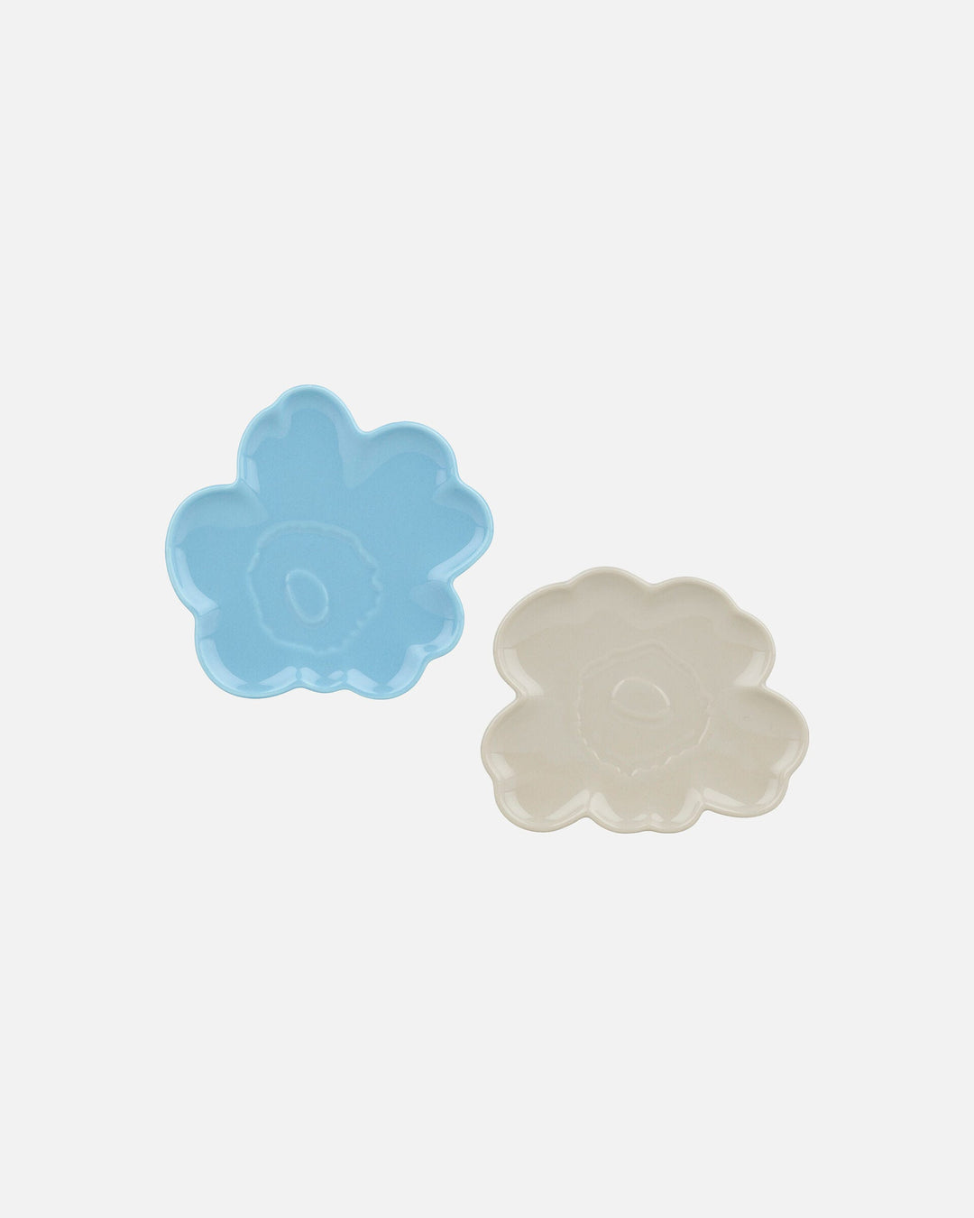 unikko shape plate 13 cm 2 pcs - taupe/blue