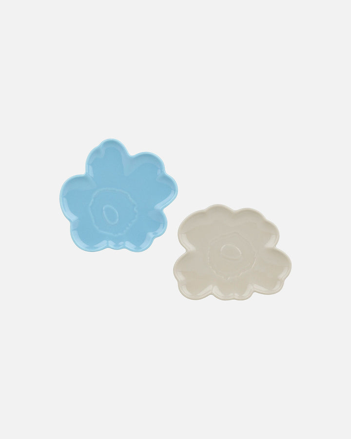 unikko shape plate 13 cm 2 pcs - taupe/blue