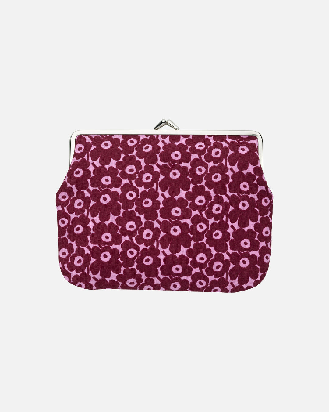 pikkuinen unikko puolikas kukkaro clip pouch - maroon/pink