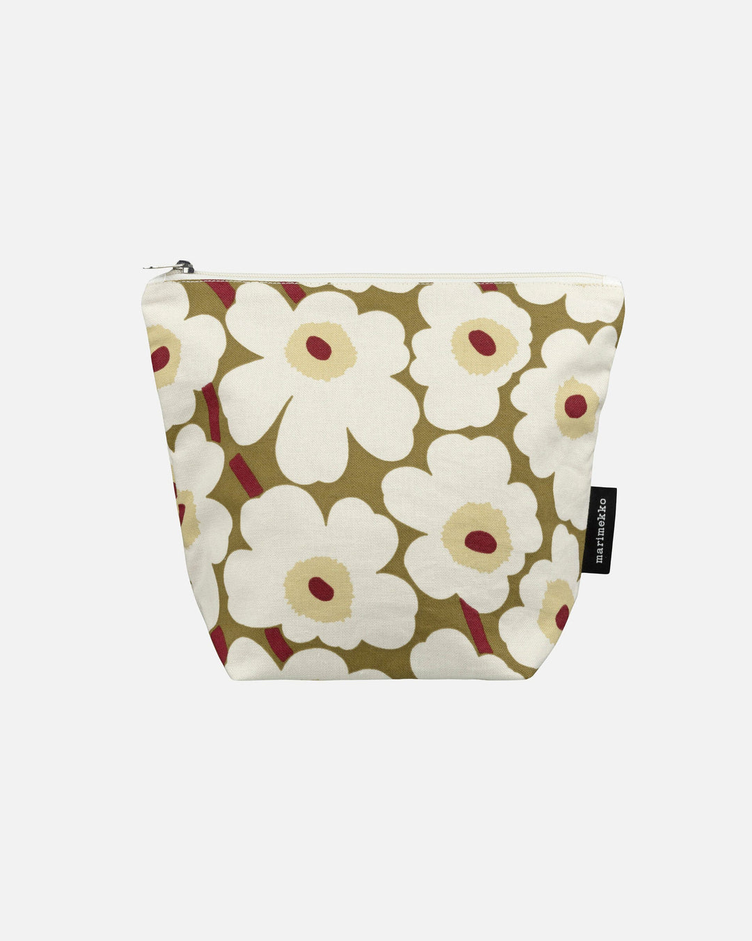 mini unikko kaje cosmetic bag - green umber/cream