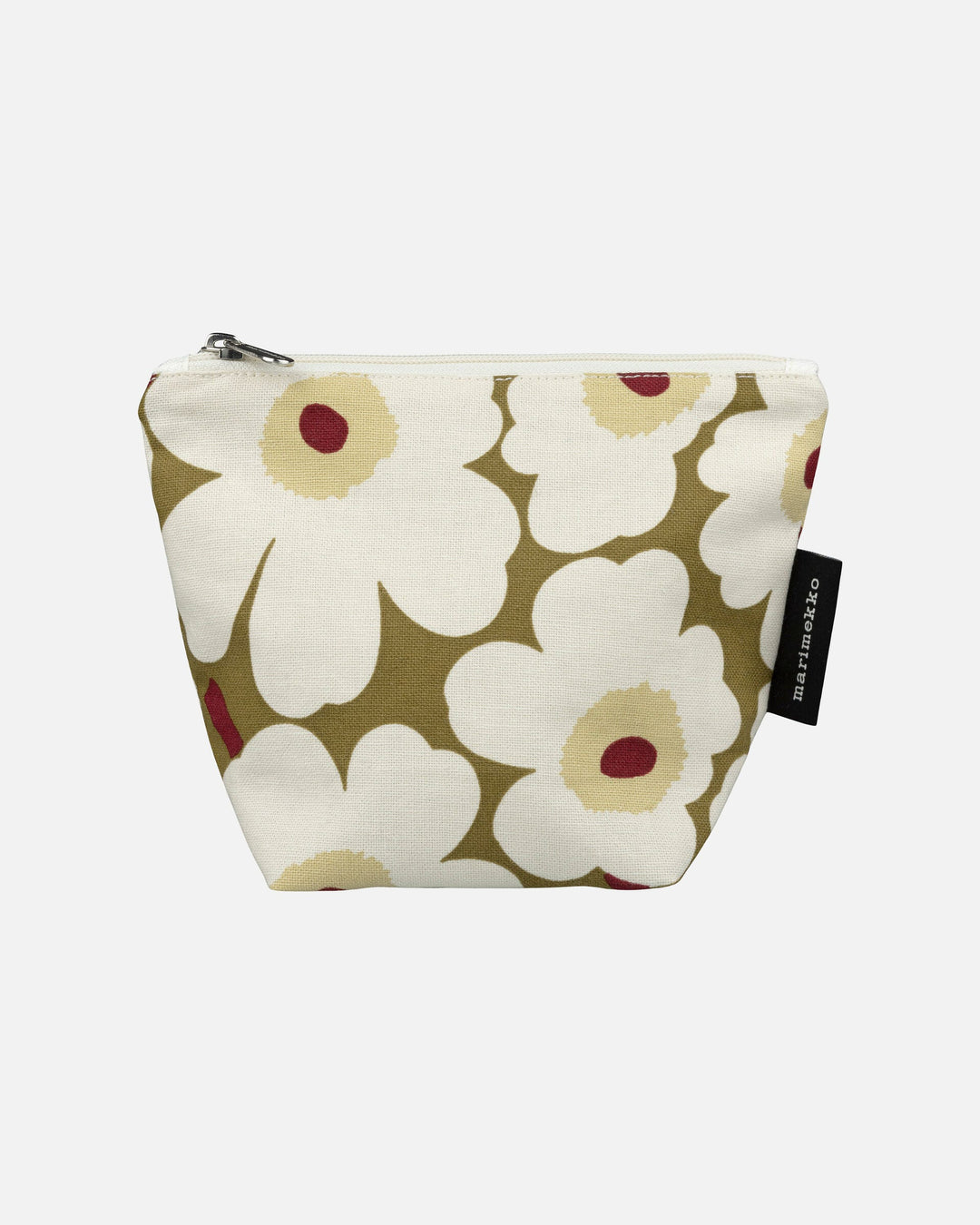 mini unikko kait cosmetic bag - green umber/cream