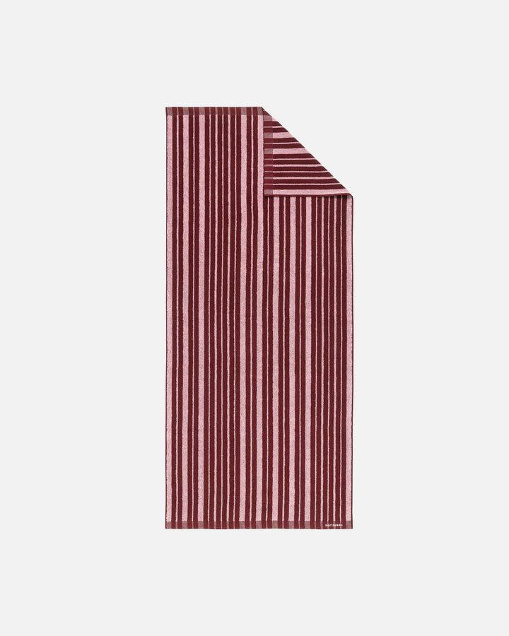 raide bath towel - maroon/pink