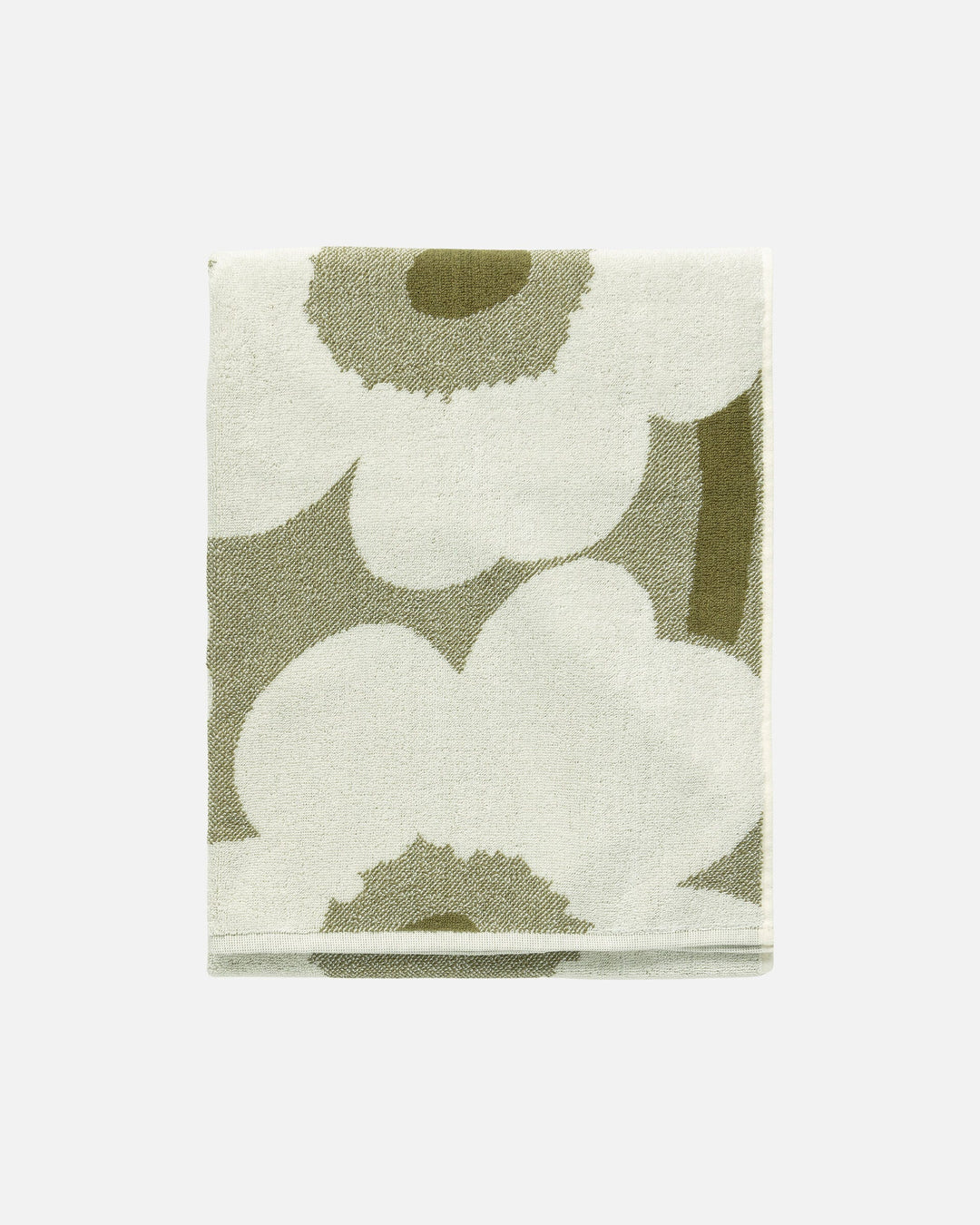 unikko bath towel - green umber/cream