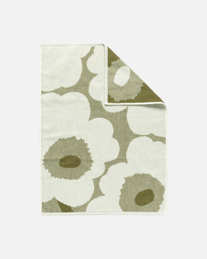 unikko hand towel - green umber/cream
