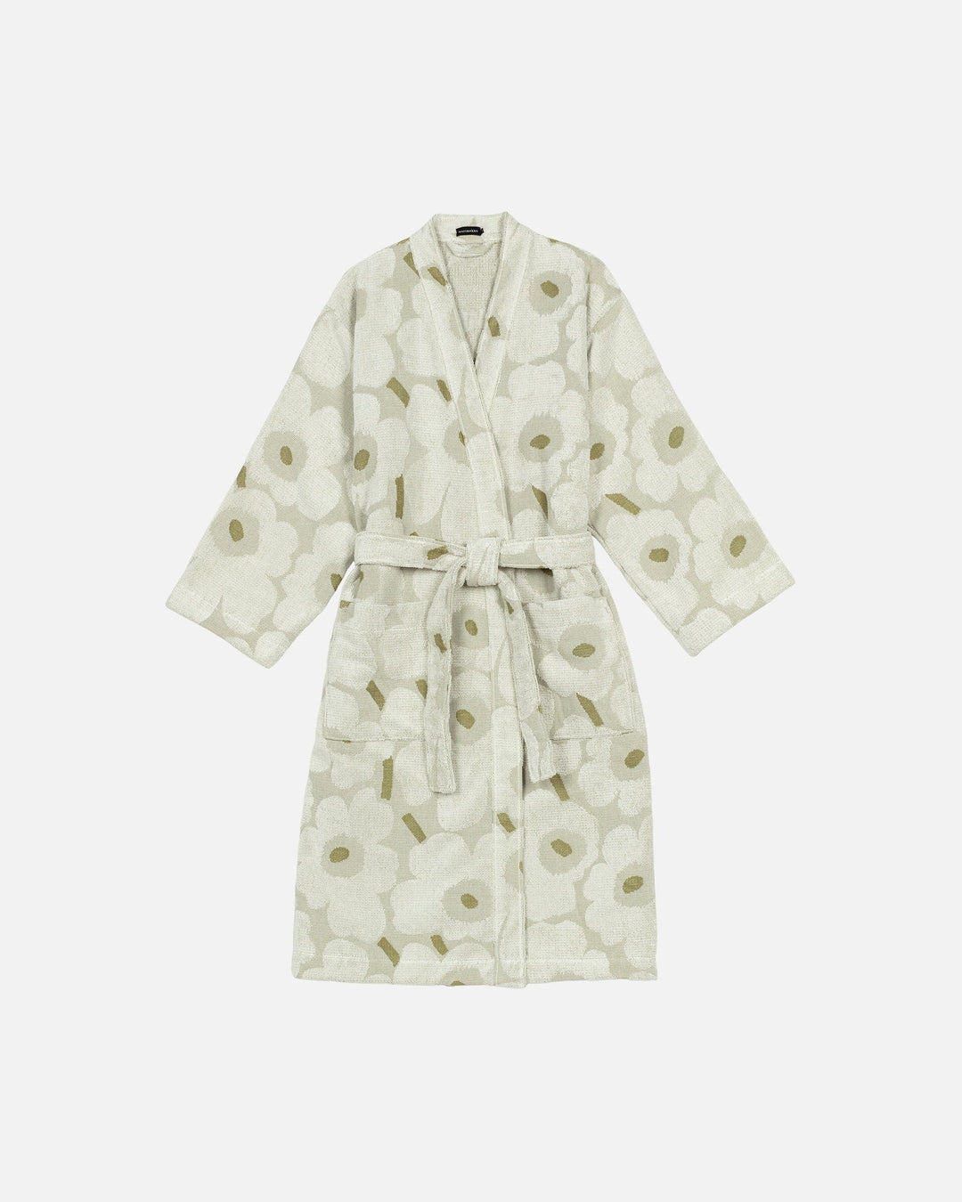 unikko bath robe - green umber/cream