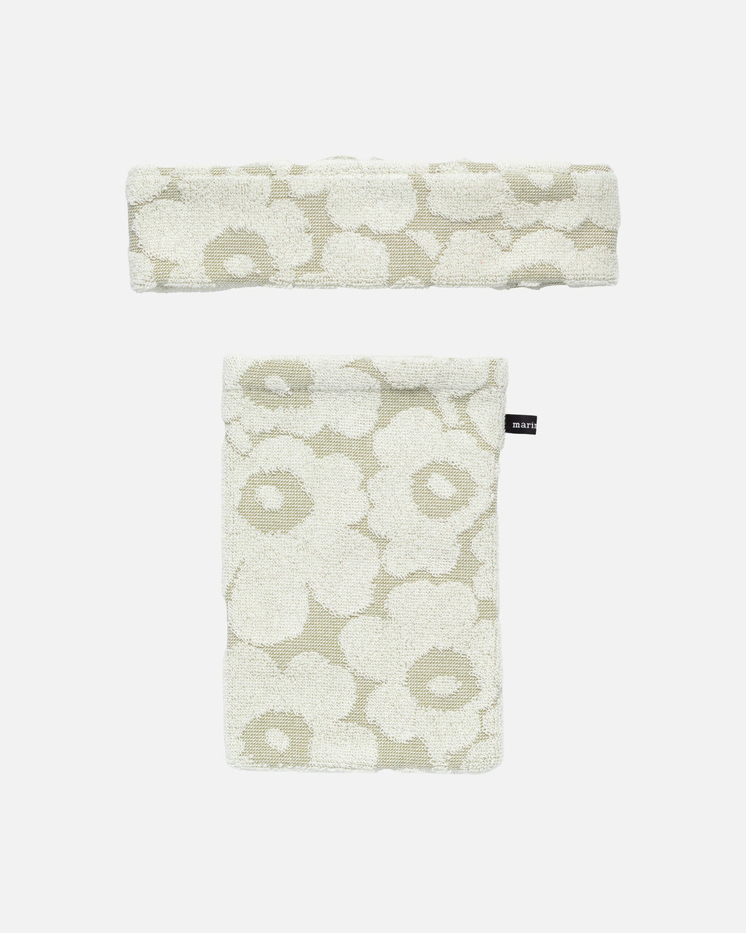 mini unikko bath mitt & headband - cream
