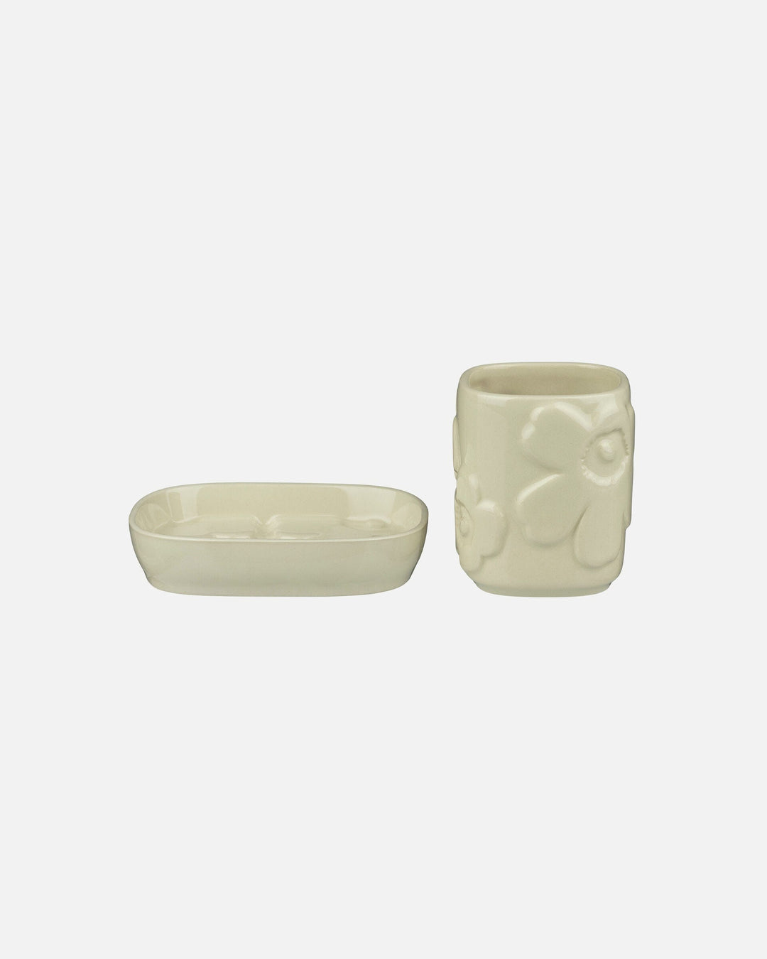 unikko bathroom accessory set - stoneware