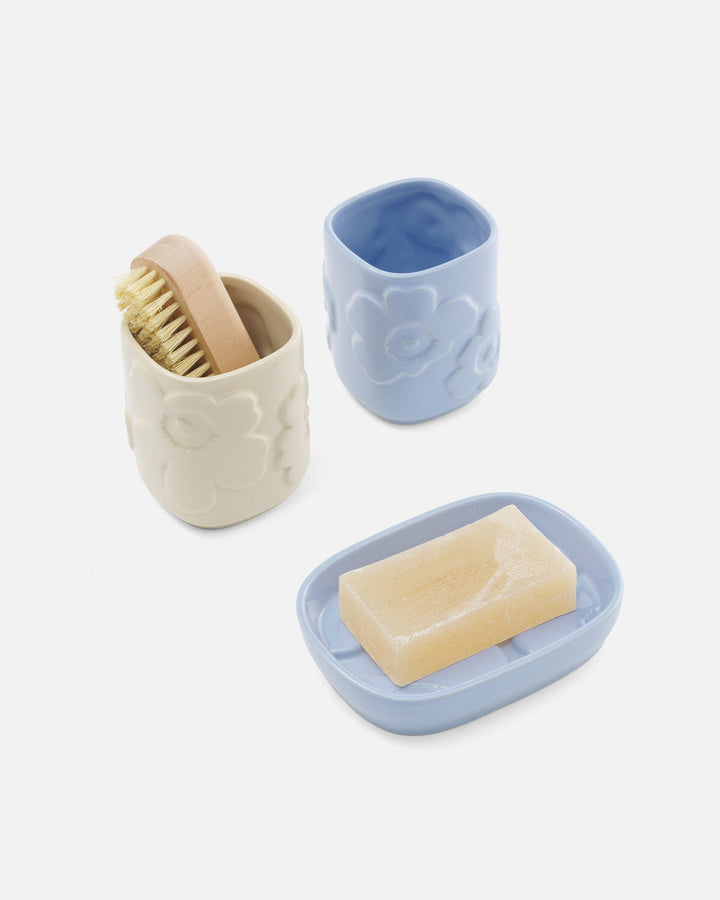unikko bathroom accessory set - stoneware