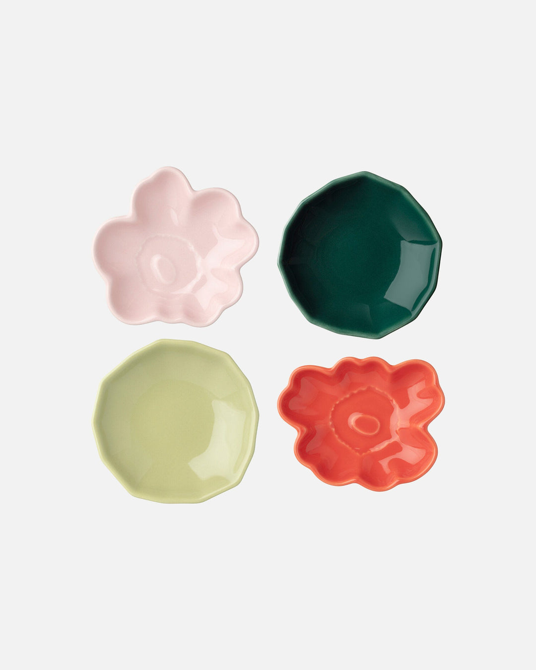 unikko & kivet small shape plate set 4 pcs