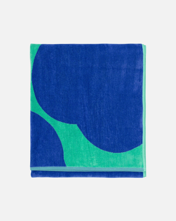 Iso Unikko Bath Sheet - Blue/Green