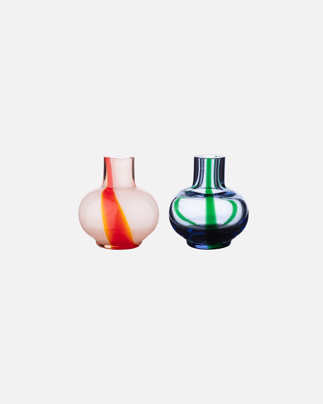 mini vase set of 2 - light blue/red
