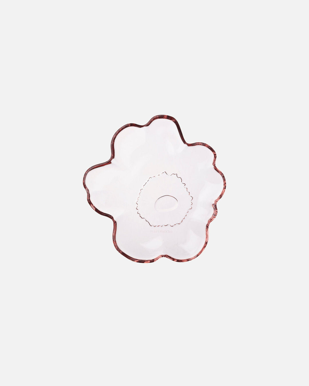 unikko shape glass plate 13 cm - pink