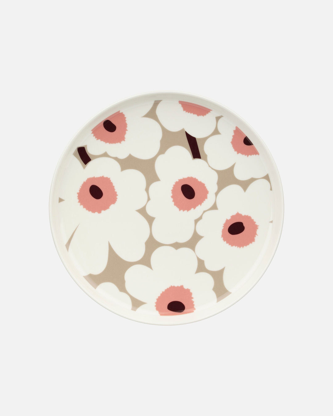 unikko plate 25 cm - pink/tan