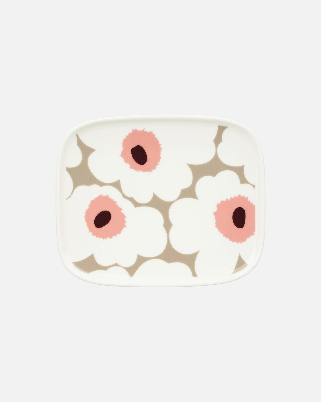 unikko plate 15 x 12 cm - tan/pink