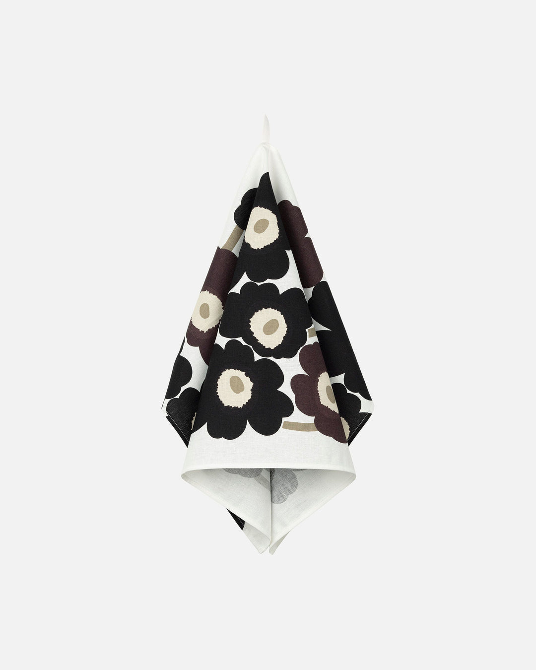 pieni unikko tea towel - black/brown