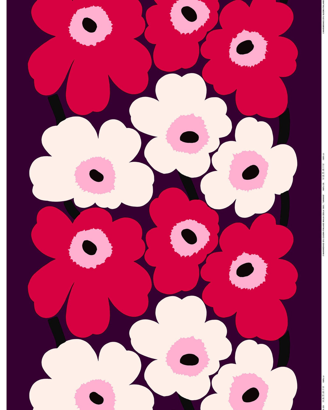 Unikko Cotton Sateen Fabric - Plum