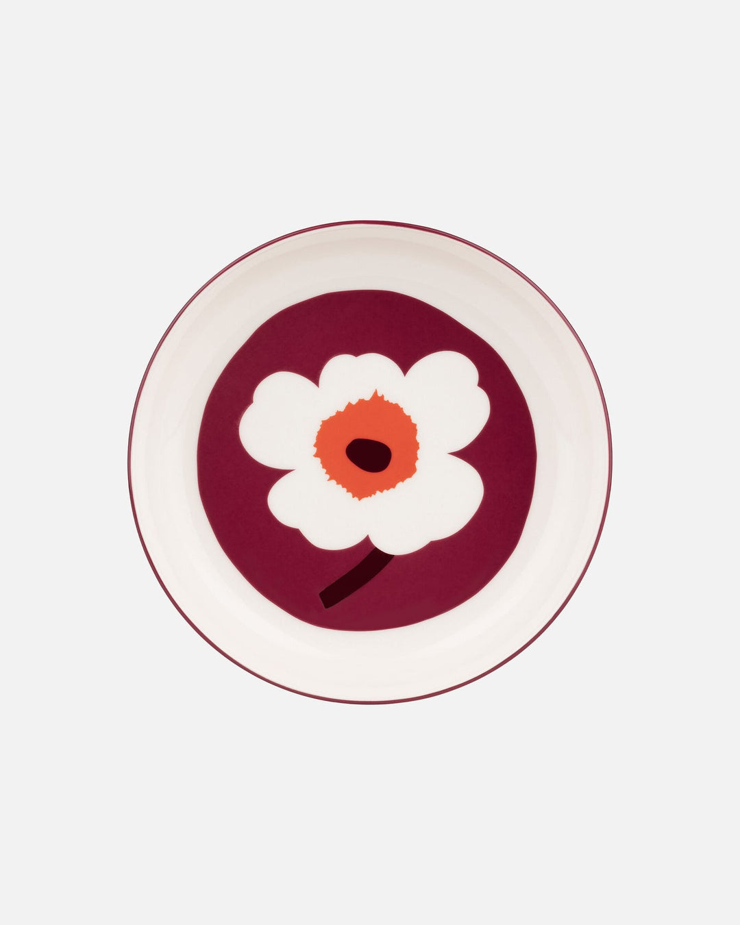 unikko deep plate 20,5 cm - maroon
