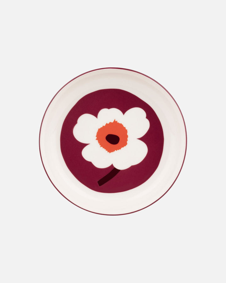 unikko deep plate 20,5 cm - maroon