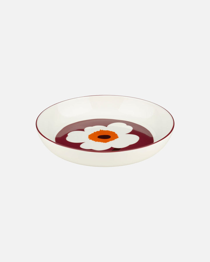 unikko deep plate 20,5 cm - maroon