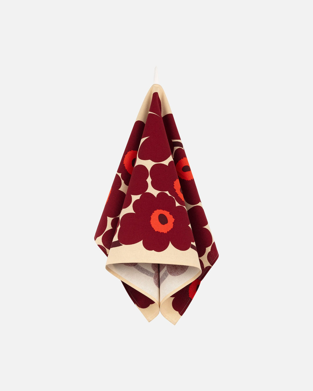 pieni unikko tea towel - maroon