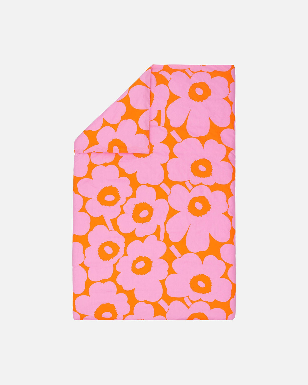 unikko euro duvet cover twin - orange/pink