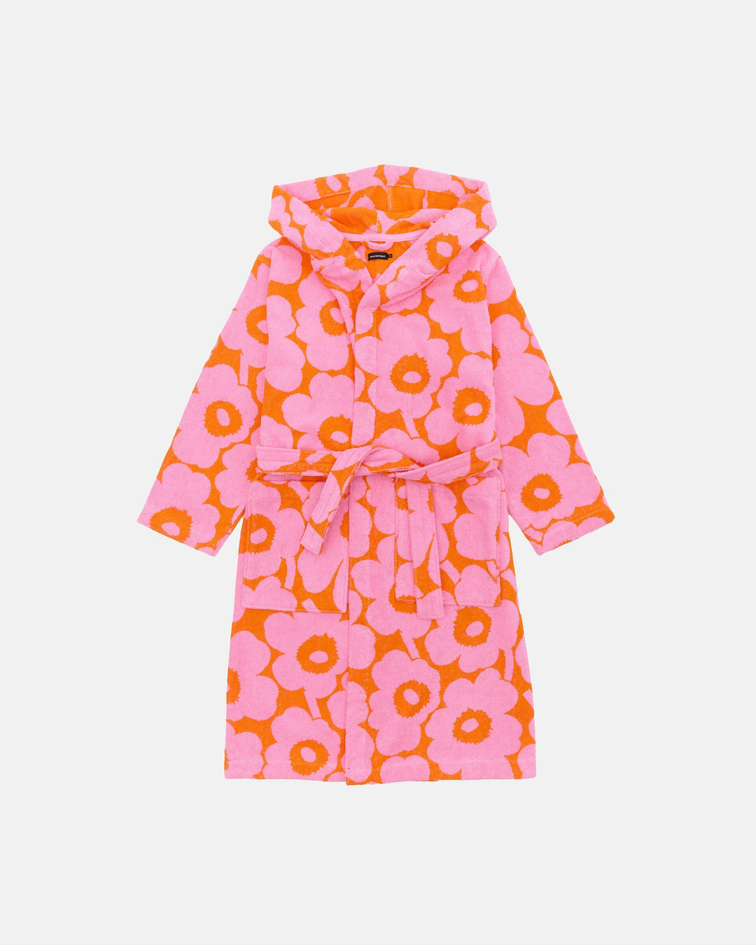 pieni unikko bath robe - pink/orange