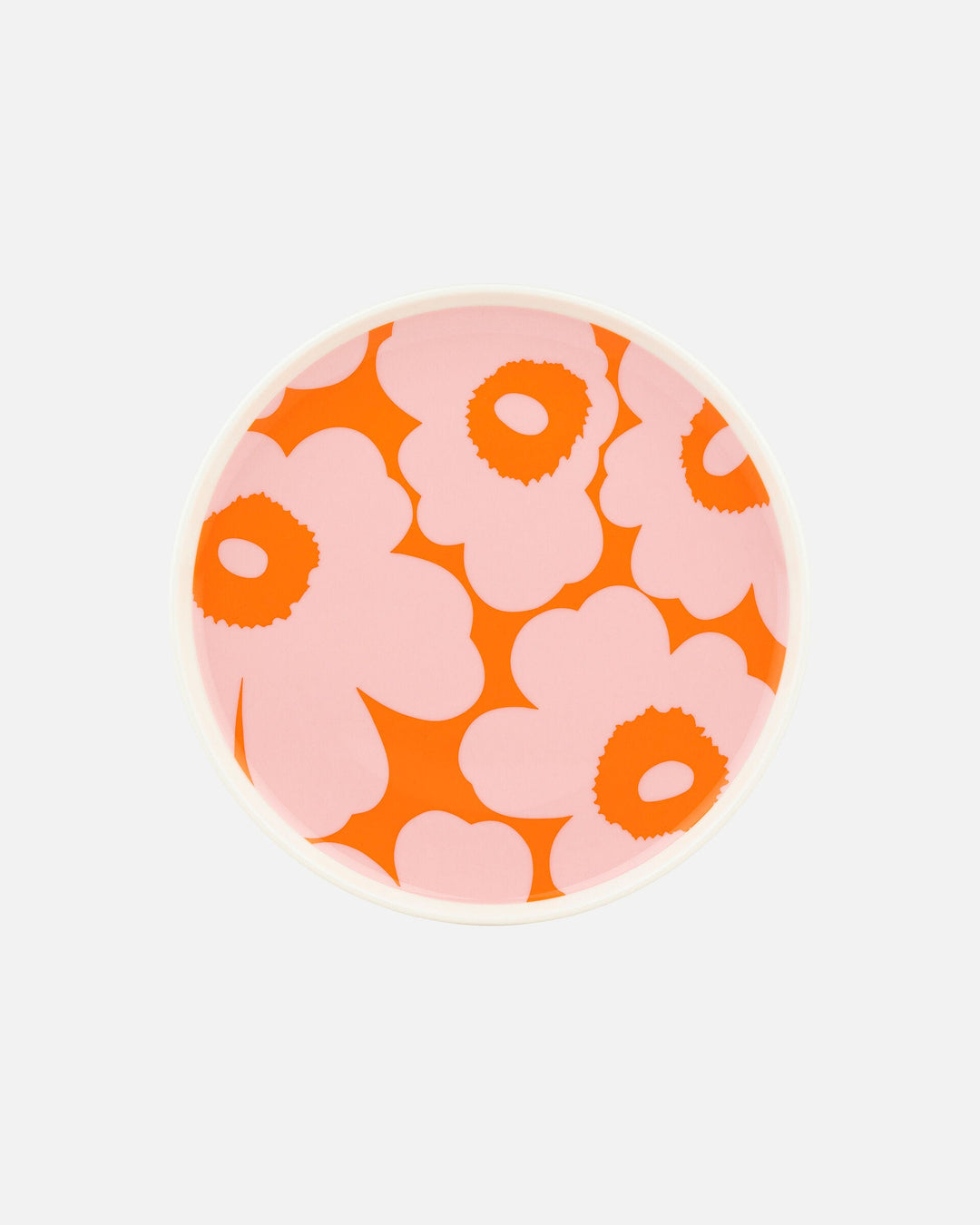 unikko plate 20 cm - pink/orange