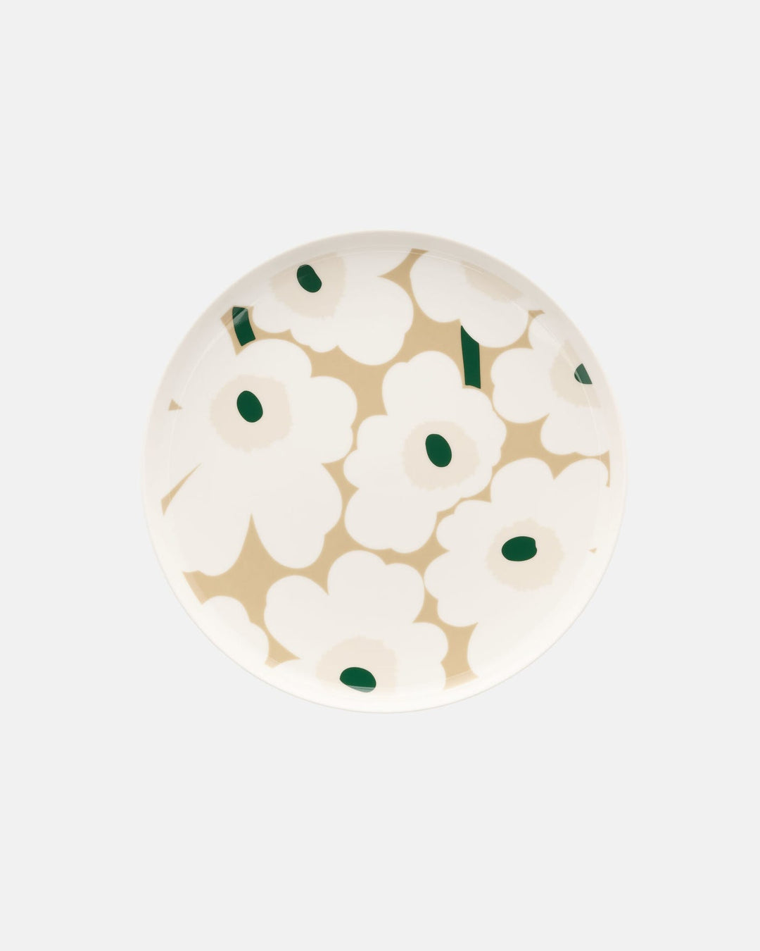 Unikko Plate 25 cm - Beige / Green