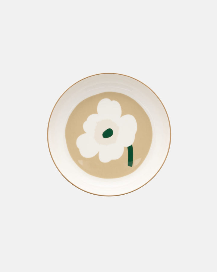 Unikko Deep Plate 20,5 cm - Beige / Green