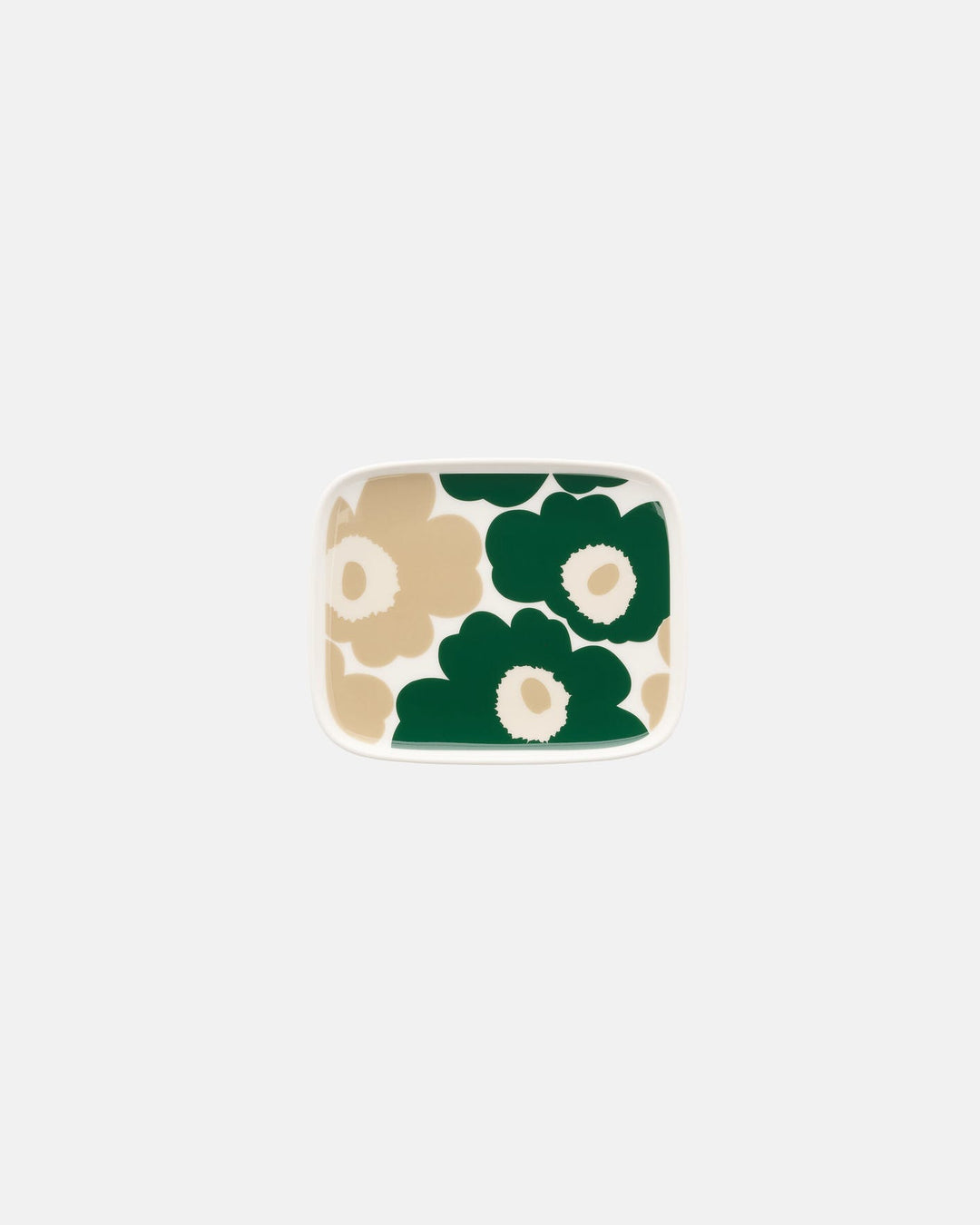 Unikko Plate 15 x 12 cm - Green / Beige