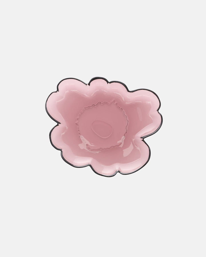 Unikko Shaped Glass Plate 20 cm - Rose