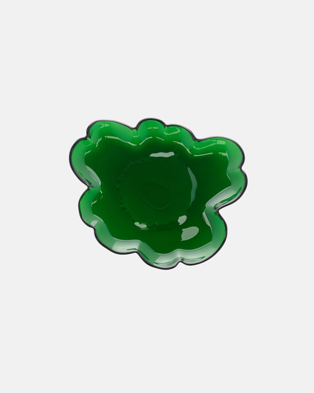 Unikko Shaped Glass Plate 20 cm - Deep Green