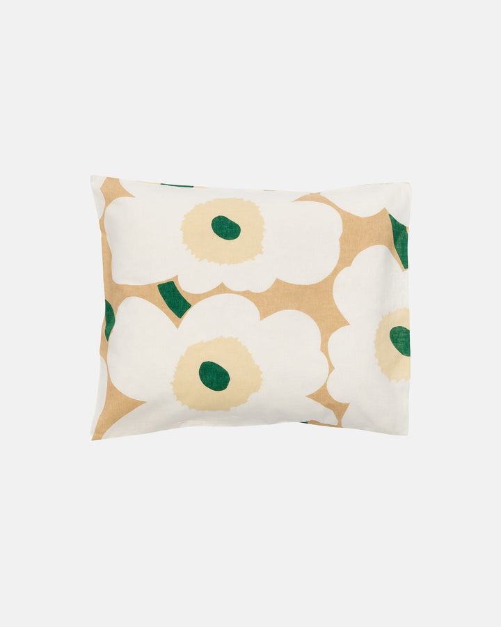 Unikko Pillow Case  - Beige / Green