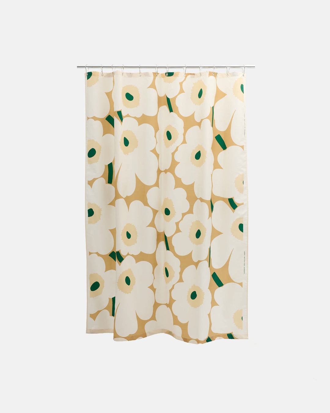 Unikko Shower Curtain - Beige / Green