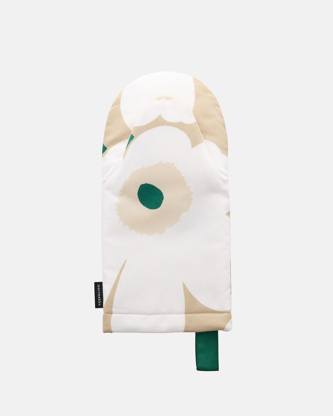 Pieni Unikko Oven Mitten - Beige / Green