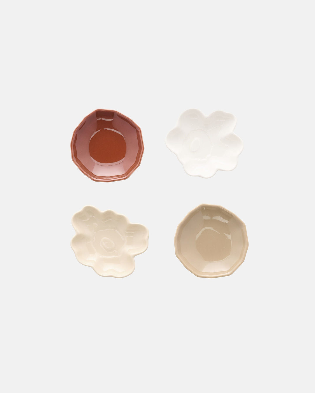 unikko & kivet small shaped plate set 4 pcs