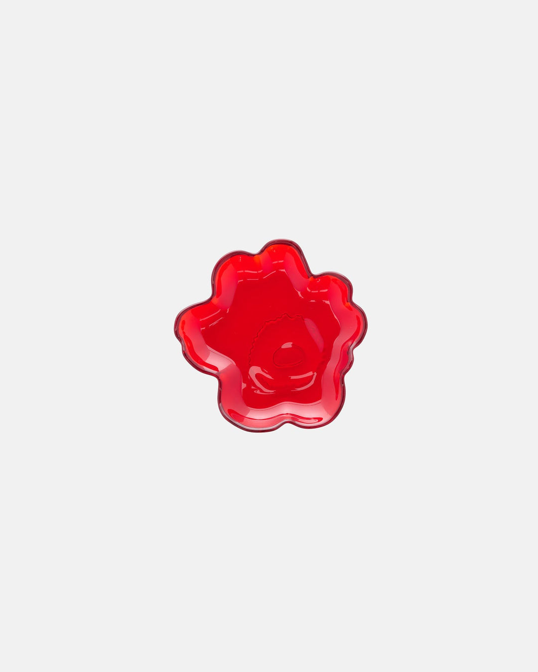 Unikko Shaped Glass Plate 13 cm - Red