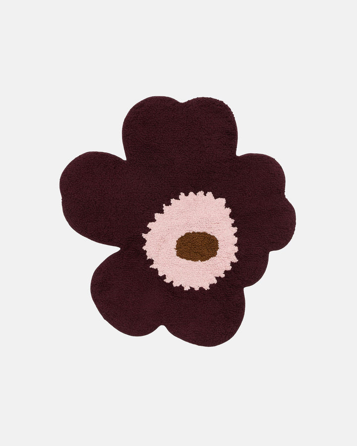 Unikko Bath Mat  - Maroon