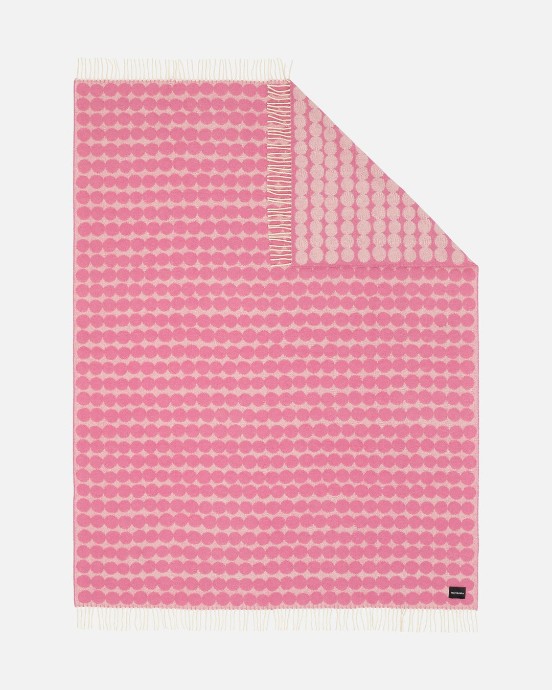 räsymatto wool throw blanket - wild rose