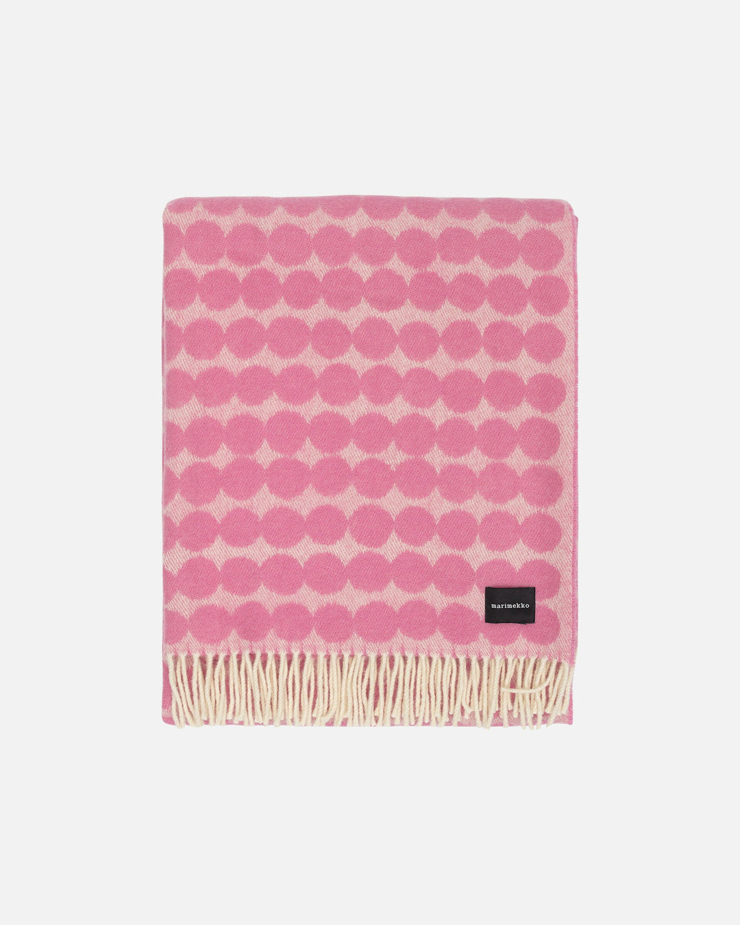 räsymatto wool throw blanket - wild rose