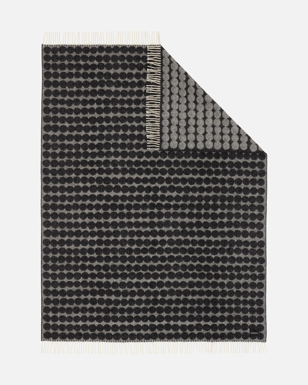 Räsymatto Wool Throw Blanket - Charcoal