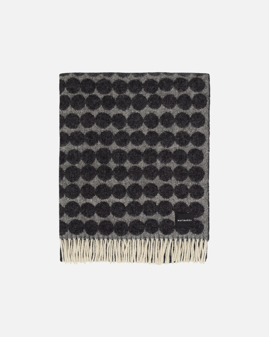 Räsymatto Wool Throw Blanket - Charcoal